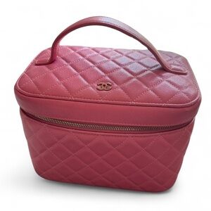 Chanel Quilted pink vanity case Bag